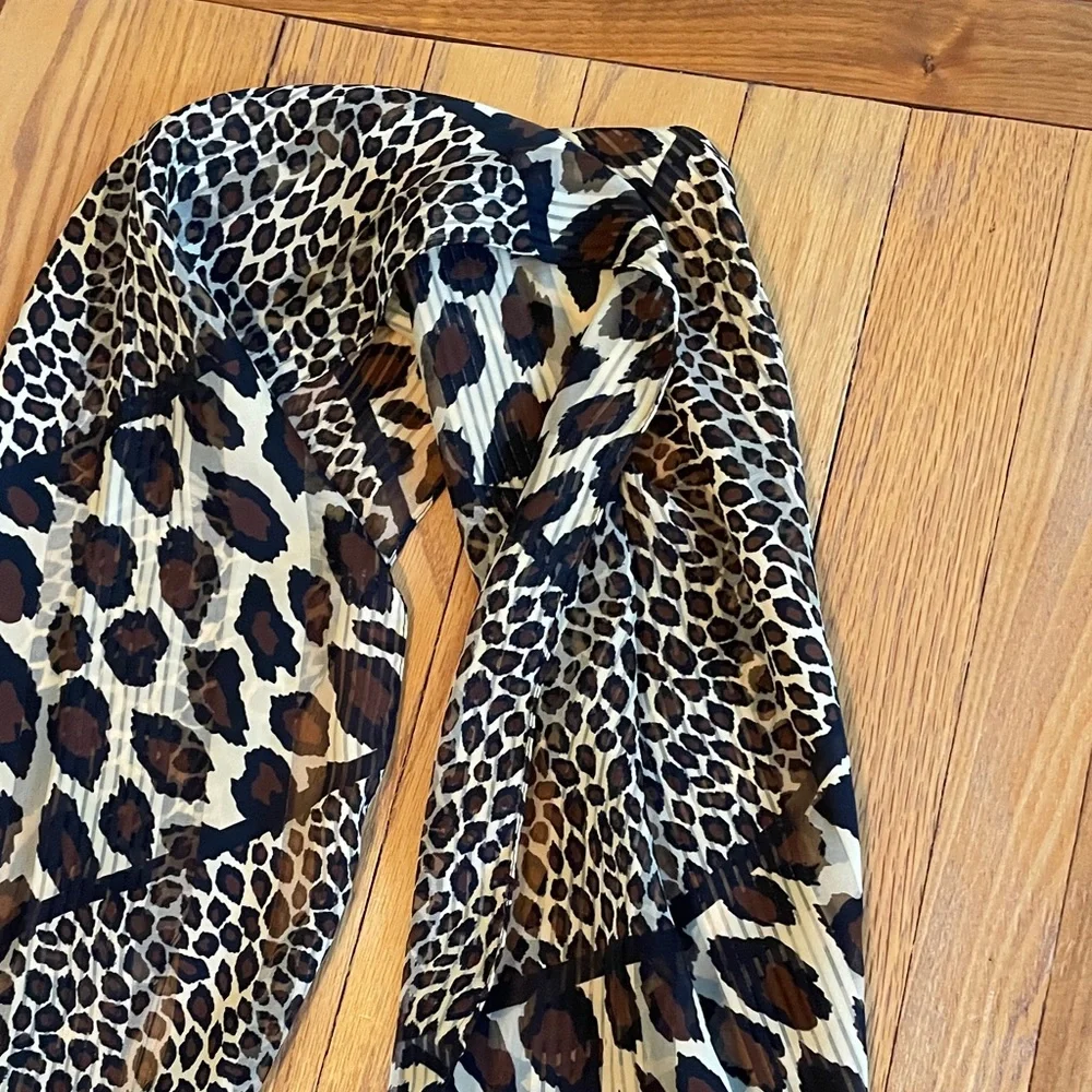 Vintage Federico Porta Scarf Made in Italy Leopard Animal Print Oblong Wrap